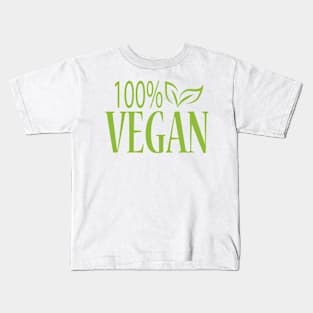 100% Vegan Design Kids T-Shirt